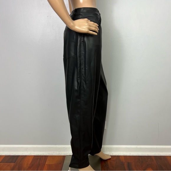 NEW WEWOREWHAT REVOLVE BLACK VEGAN LEATHER PANTS - Picture 5 of 9